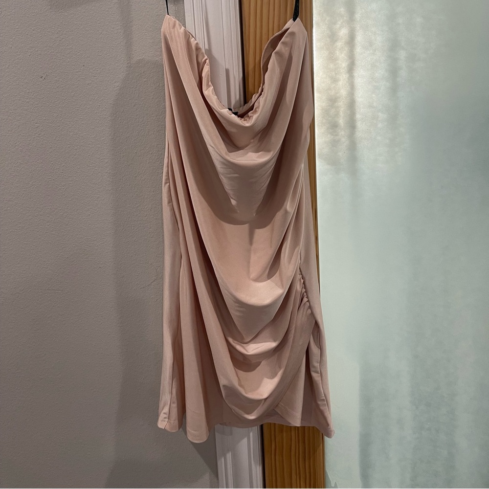 Beige forever 21 ruched dress